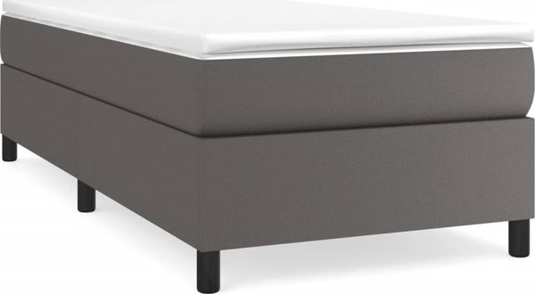 vidaXL Kontinentalko krevati me strwmatos, gkri, texnoderma, 90x190 cm