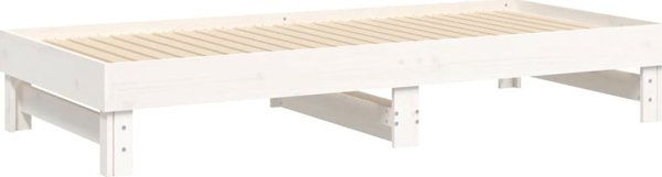 vidaXL Διπλό Κρεβάτι Αναπτυσσόμενο Λευκό 2x(100x200) cm από Μασίφ Πεύκο
