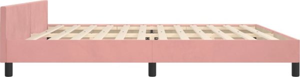 vidaXL Ράμα κρεβατιού με κεφαλάρι, ροζ, 200x200 εκ., βελούδινο