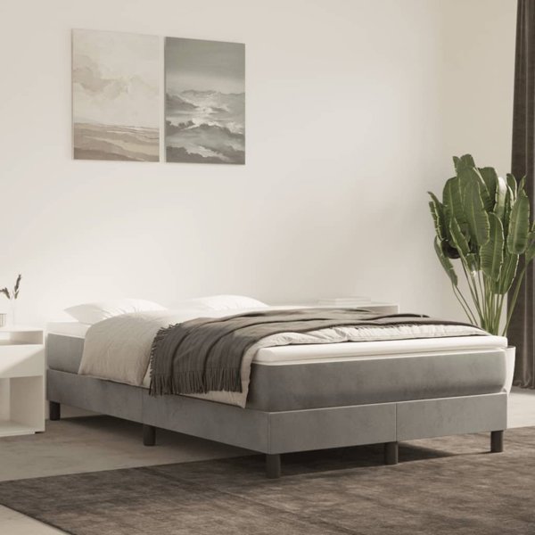 vidaXL vidaXL Materac kieszeniowy, jasnoszary, 120x200x20 cm, aksamit