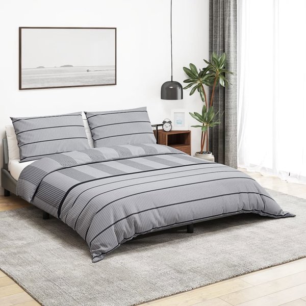 vidaXL Σετ σεντονιών Γκρι 200x200 εκ. Βαμβάκι