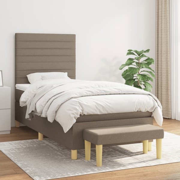 vidaXL Λιτό κρεβάτι με στρώμα, ταουπέ, ύφασμα, 80x200 cm