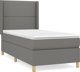 vidaXL Κρεβάτι Continental με Στρώμα, Σκούρο Γκρι Υφασμάτινο, 90x200 εκ.