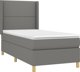 vidaXL Κρεβάτι Continental με Στρώμα, Σκούρο Γκρι Υφασμάτινο, 90x200 εκ.