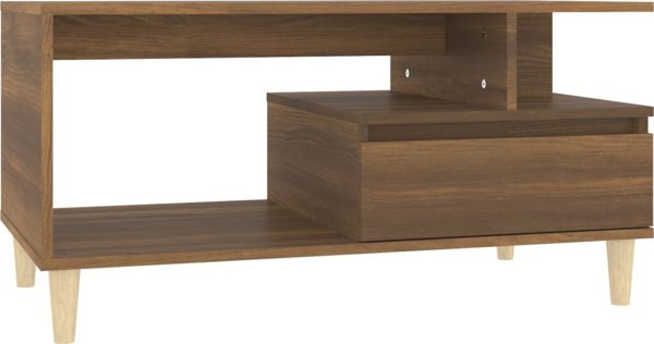 Stolik kawowy, brazowy dab 90x49x45 cm, material drewnopochodny