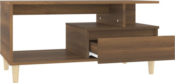 Stolik kawowy, brazowy dab 90x49x45 cm, material drewnopochodny