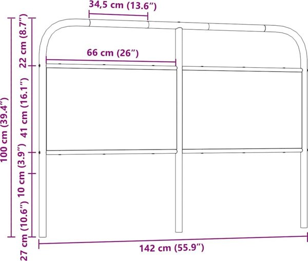 vidaXL Κεφαλάρι κρεβατιού Sonoma Δρυς, 135 εκ