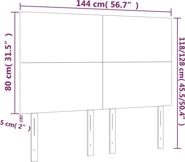 vidaXL Κεφαλάρια για κρεβάτι, 4 τεμάχια, ροζ, 72x5x78/88 cm, βελούδο