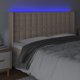 vidaXL Κεφαλάρι κρεβατιού με LED, καπουτσίνο, 147x16x118/128 εκ., δερματίνη