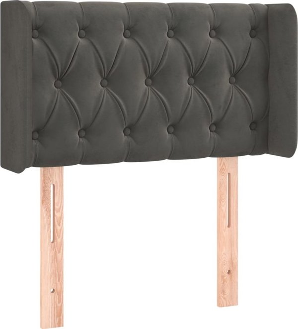 vidaXL κεφαλάρι uszak σε σκούρο γκρι βελούδο, 83x16x78/88 εκ