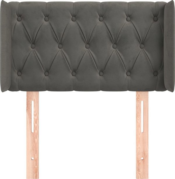 vidaXL κεφαλάρι uszak σε σκούρο γκρι βελούδο, 83x16x78/88 εκ