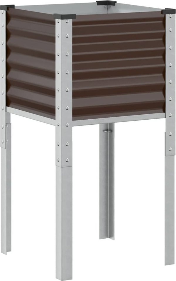 vidaXL Καφέ γλάστρα κήπου από ατσάλι 45x45x88 cm