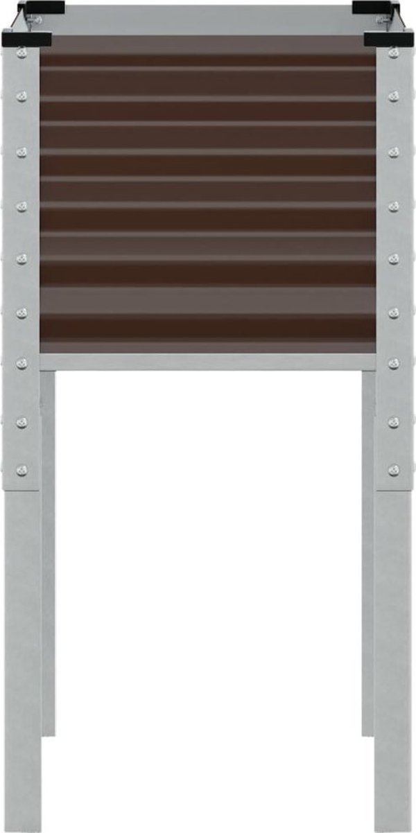 vidaXL Καφέ γλάστρα κήπου από ατσάλι 45x45x88 cm