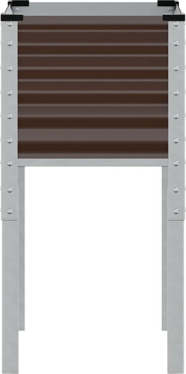 vidaXL Καφέ γλάστρα κήπου από ατσάλι 45x45x88 cm