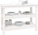 vidaXL Stolik roboczy, λευκό, 110,5x50x80 cm, μασίφ πεύκο
