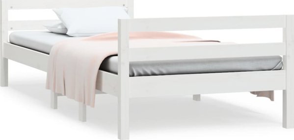 vidaXL Κάτω μέρος κρεβατιού, λευκό, 90x200 εκ, συμπαγές πεύκο