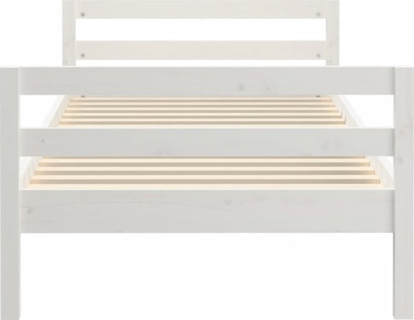 vidaXL Κάτω μέρος κρεβατιού, λευκό, 90x200 εκ, συμπαγές πεύκο