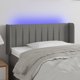 vidaXL Κεφαλάρι για κρεβάτι με LED, σκούρο γκρι, 83x16x78/88 εκ., ύφασμα