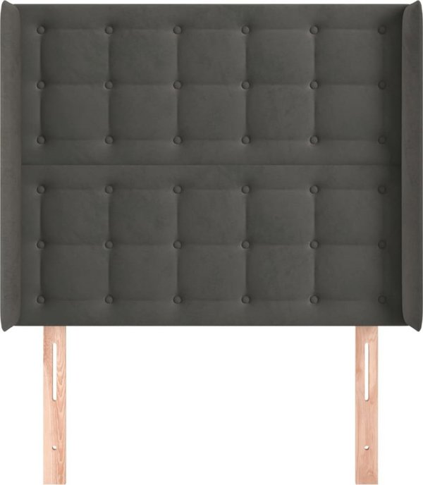 vidaXL Κεφαλάρι τύπου ουςακ, σκούρο γκρι, 83x16x118/128 cm, βελούδο