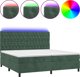 vidaXL Lowzko kontynentalne z materacem i LED zielony aksamit 200x200 cm