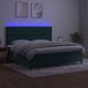 vidaXL Lowzko kontynentalne z materacem i LED zielony aksamit 200x200 cm