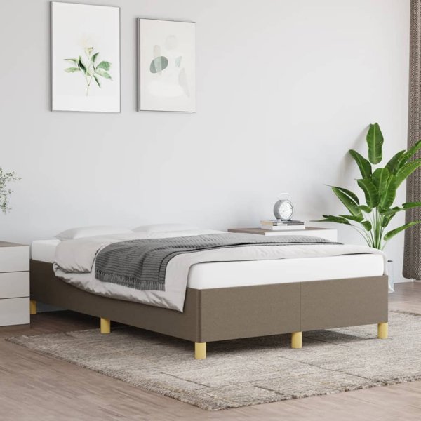 vidaXL Rama lozka kolor taupe 120x190 cm obita tkanina