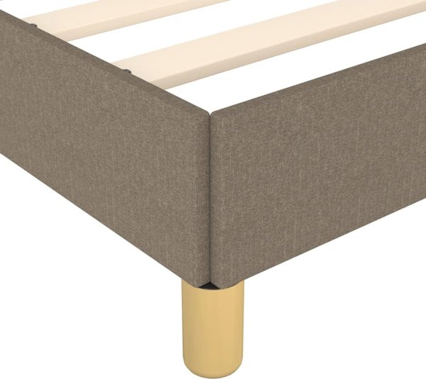 vidaXL Rama lozka kolor taupe 120x190 cm obita tkanina