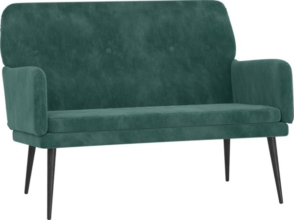 vidaXL Lawka, ciemnozielona, 108x79x79 cm, tapicerowana aksamitem