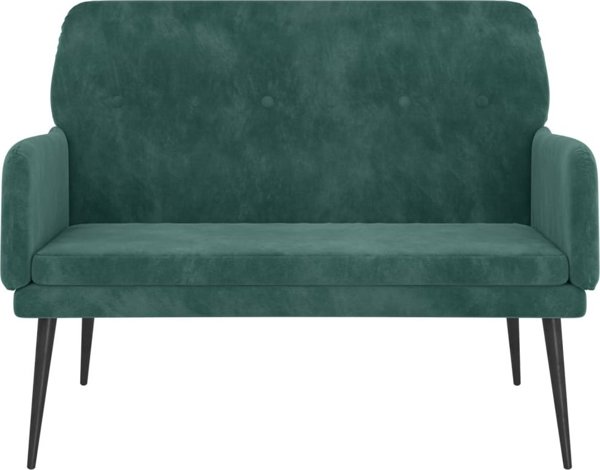 vidaXL Lawka, ciemnozielona, 108x79x79 cm, tapicerowana aksamitem