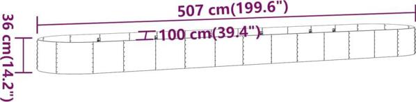 vidaXL vidaXL Donica ogrodowa, malowana proszkowo stal, 507x100x36 cm