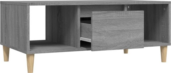 vidaXL Stolik kawowy, szary dab sonoma 90x50x36,5 cm, drewnopochodny