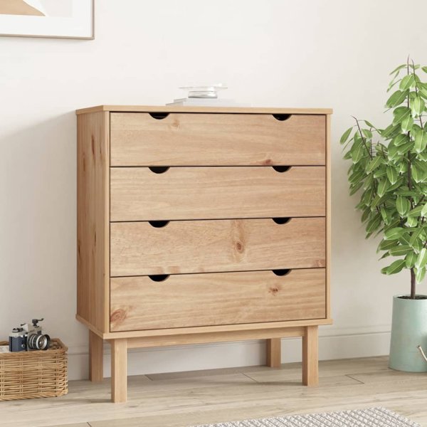 vidaXL vidaXL Komoda z szufladami, 76,5x39,5x90 cm, lite drewno sosnowe
