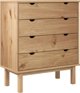 vidaXL vidaXL Komoda z szufladami, 76,5x39,5x90 cm, lite drewno sosnowe