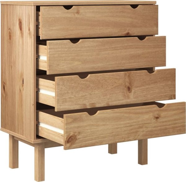 vidaXL vidaXL Komoda z szufladami, 76,5x39,5x90 cm, lite drewno sosnowe