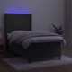 vidaXL Κοντινεντάλ κρεβάτι με στρώμα και LED, γκρι βελούδο 90x200 εκ