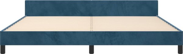vidaXL Rama κρεβατιού με κεφαλάρι, σκούρο μπλε, 200x200 cm, βελούδινο