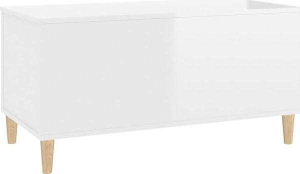 vidaXL Τραπεζάκι Σαλονιού, λευκό γυαλιστερό, 90x44,5x45 εκ.