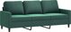 vidaXL Sofa 3-osobowa, ciemnozielony, 180 cm, obita aksamitem