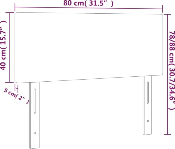 vidaXL Κεφαλάρι κρεβατιού με LED, σκούρο μπλε, 80x5x78/88 cm, βελούδο