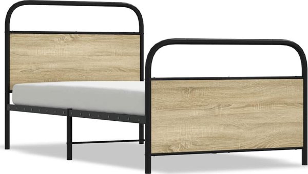 vidaXL Λύγκο χωρίς στρώμα, 90x200 cm, δρυς σονόμα