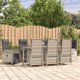 vidaXL vidaXL 9-cz. zestaw mebli ogrodowych z poduszkami, rattan PE, szary