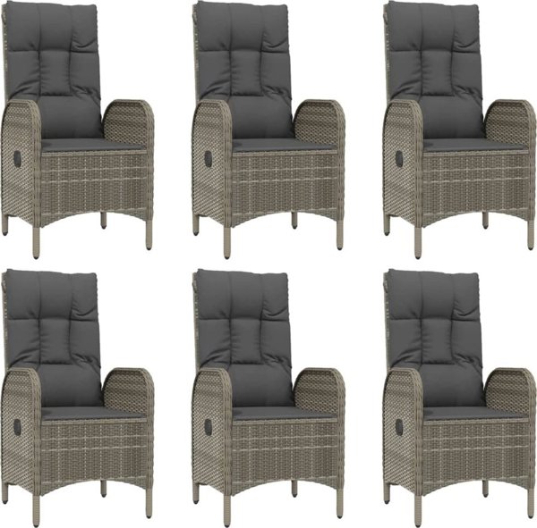 vidaXL vidaXL 9-cz. zestaw mebli ogrodowych z poduszkami, rattan PE, szary