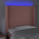 vidaXL Zaglowek do lozka me LED, rozowy, 83x16x118/128 cm, aksamit
