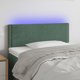vidaXL Zaglowek do lozka z LED, ciemnozielony, 100x5x78/88 cm, aksamit