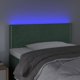 vidaXL Zaglowek do lozka z LED, ciemnozielony, 100x5x78/88 cm, aksamit
