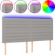 vidaXL Κεφαλάρι για κρεβάτι με LED, ανοιχτό γκρι, 200x5x118/128 cm, ύφασμα