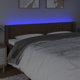 vidaXL Κεφαλάρι για κρεβάτι με LED, σκούρο καφέ, 203x16x78/88 εκ, ύφασμα