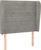 vidaXL Κεφαλάρι Uszak, ανοιχτό γκρι, 83x23x118/128 εκ, βελούδο