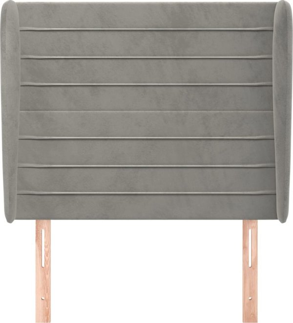 vidaXL Κεφαλάρι Uszak, ανοιχτό γκρι, 83x23x118/128 εκ, βελούδο