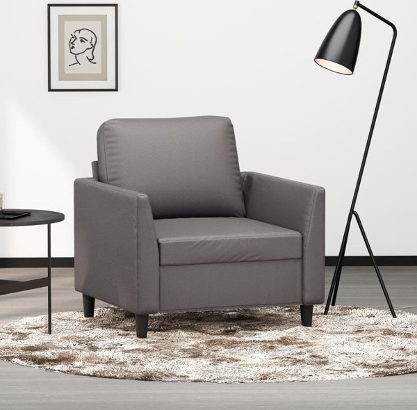 vidaXL Fotel szary 60 cm obity sztuczna skora